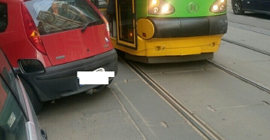 Blokowanie ruchu tramwajów, ul. Lewandowskiej